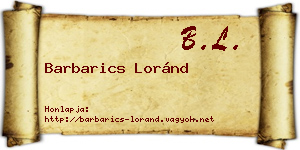 Barbarics Loránd névjegykártya